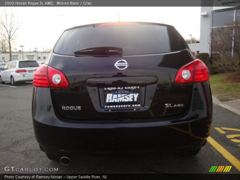 Wicked Black / Gray 2009 Nissan Rogue SL AWD
