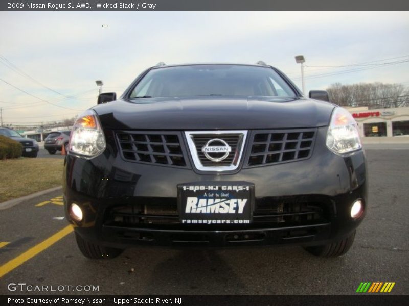 Wicked Black / Gray 2009 Nissan Rogue SL AWD