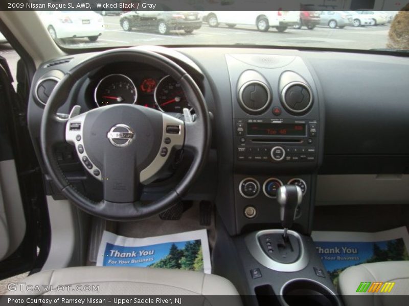 Wicked Black / Gray 2009 Nissan Rogue SL AWD