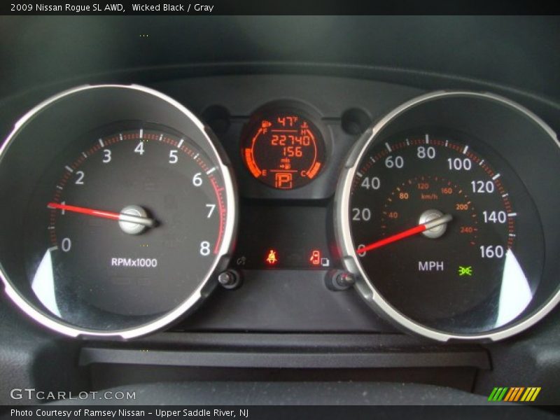 Wicked Black / Gray 2009 Nissan Rogue SL AWD