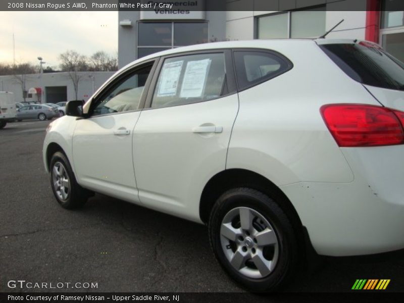 Phantom White Pearl / Gray 2008 Nissan Rogue S AWD