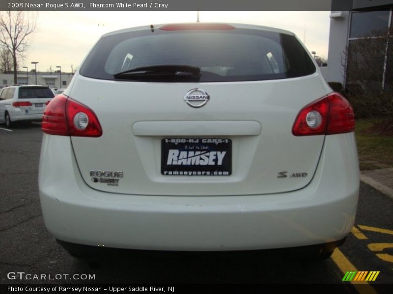 Phantom White Pearl / Gray 2008 Nissan Rogue S AWD