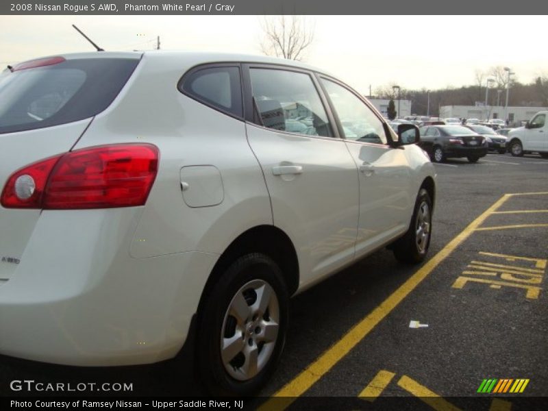 Phantom White Pearl / Gray 2008 Nissan Rogue S AWD