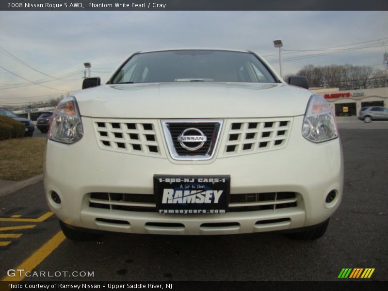 Phantom White Pearl / Gray 2008 Nissan Rogue S AWD