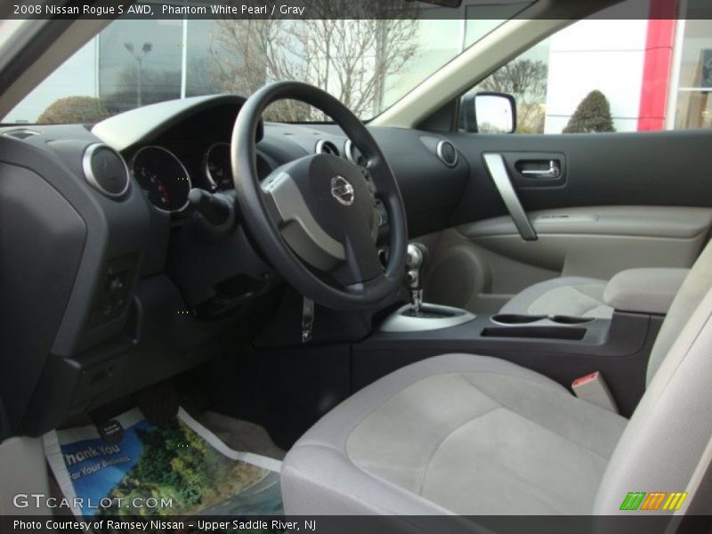 Phantom White Pearl / Gray 2008 Nissan Rogue S AWD