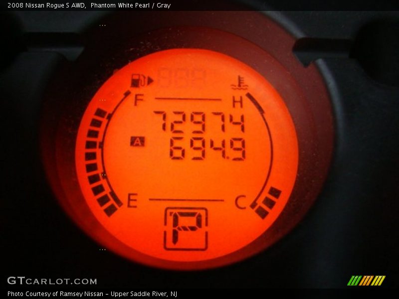 Phantom White Pearl / Gray 2008 Nissan Rogue S AWD