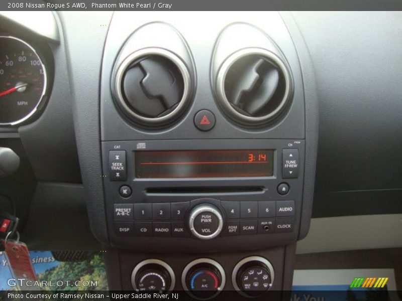Phantom White Pearl / Gray 2008 Nissan Rogue S AWD