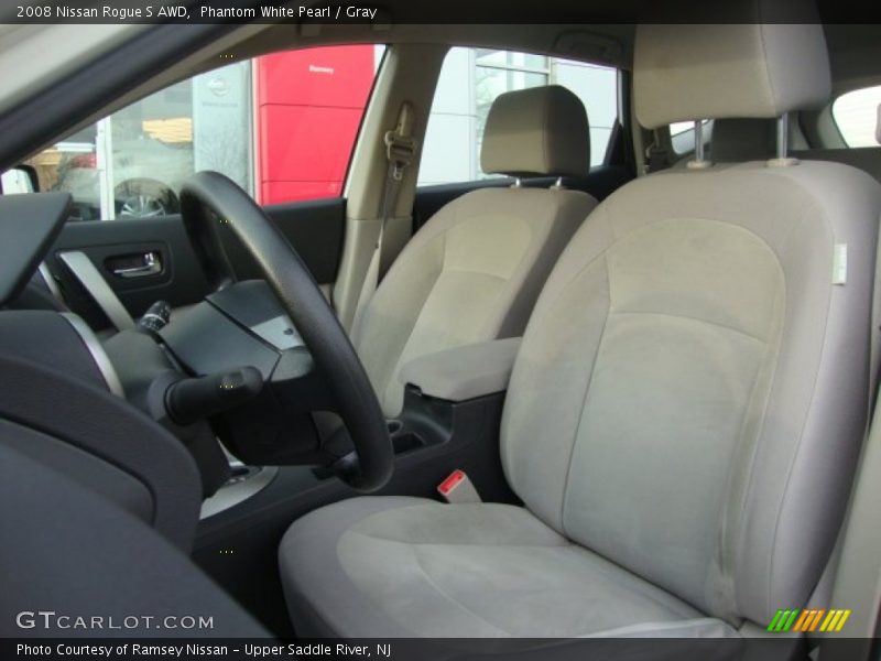 Phantom White Pearl / Gray 2008 Nissan Rogue S AWD