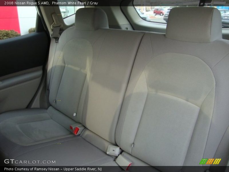 Phantom White Pearl / Gray 2008 Nissan Rogue S AWD