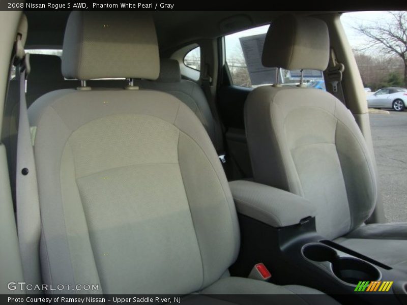 Phantom White Pearl / Gray 2008 Nissan Rogue S AWD