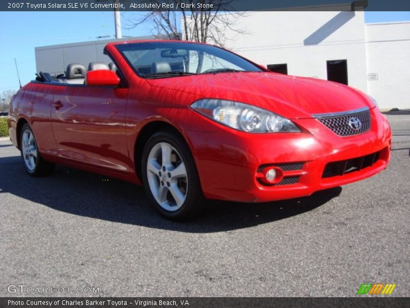 Absolutely Red / Dark Stone 2007 Toyota Solara SLE V6 Convertible