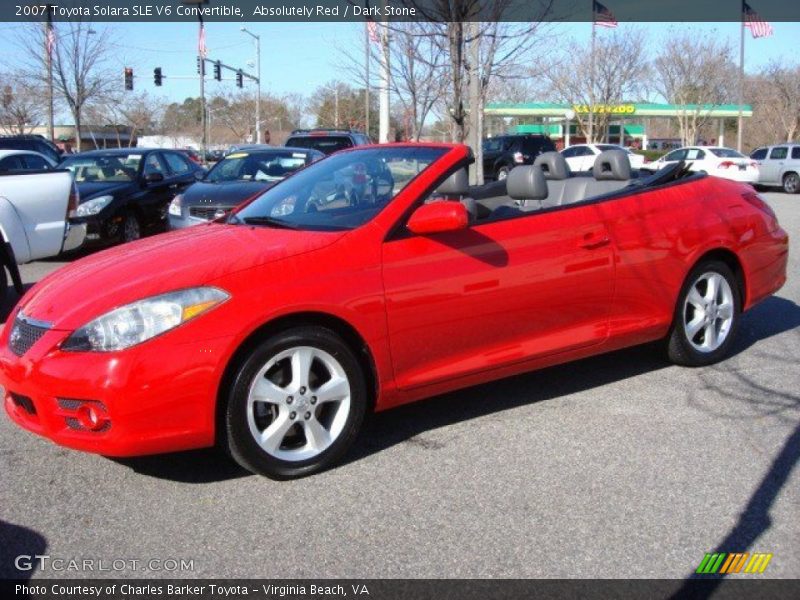 Absolutely Red / Dark Stone 2007 Toyota Solara SLE V6 Convertible