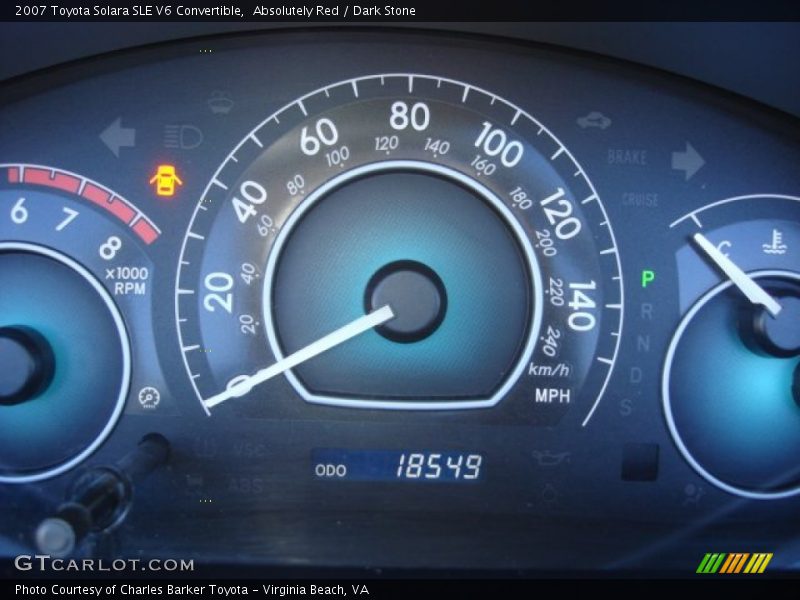 Absolutely Red / Dark Stone 2007 Toyota Solara SLE V6 Convertible