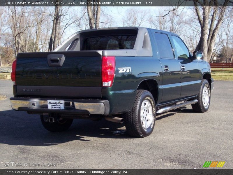 Dark Green Metallic / Medium Neutral Beige 2004 Chevrolet Avalanche 1500 Z71 4x4