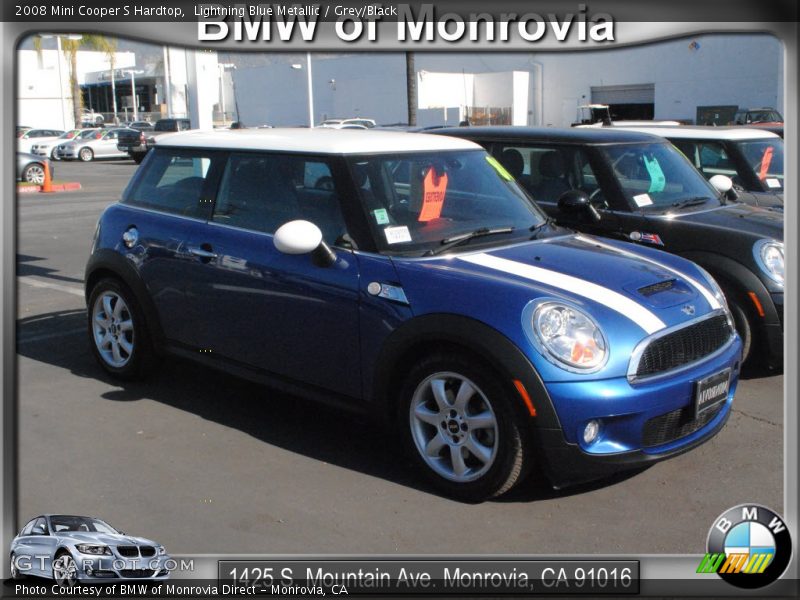 Lightning Blue Metallic / Grey/Black 2008 Mini Cooper S Hardtop
