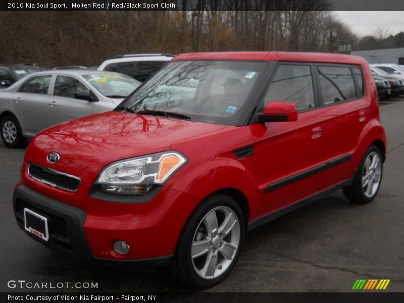 Molten Red / Red/Black Sport Cloth 2010 Kia Soul Sport