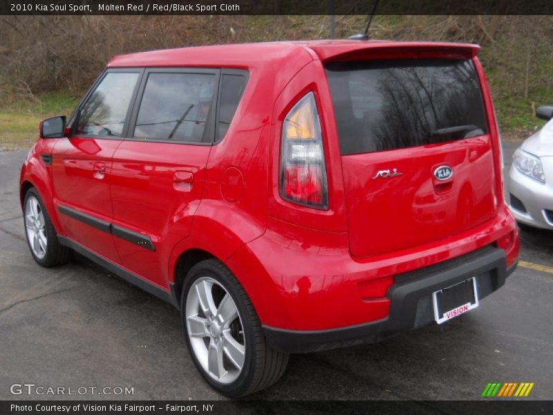 Molten Red / Red/Black Sport Cloth 2010 Kia Soul Sport