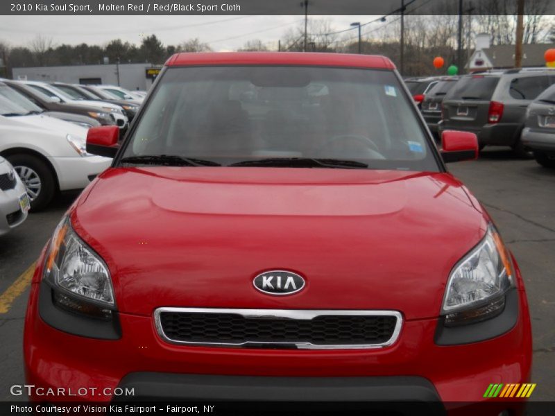 Molten Red / Red/Black Sport Cloth 2010 Kia Soul Sport