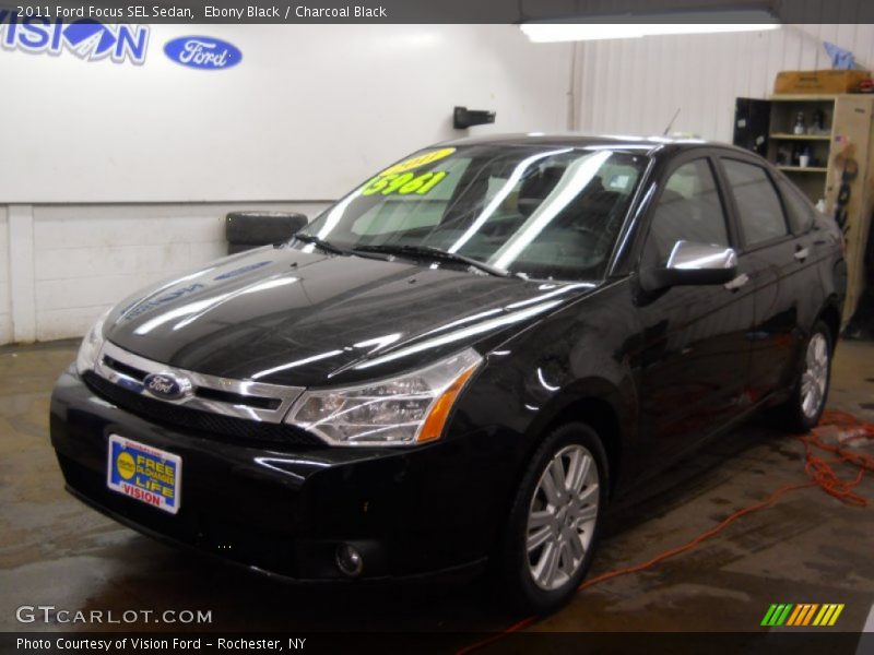 Ebony Black / Charcoal Black 2011 Ford Focus SEL Sedan