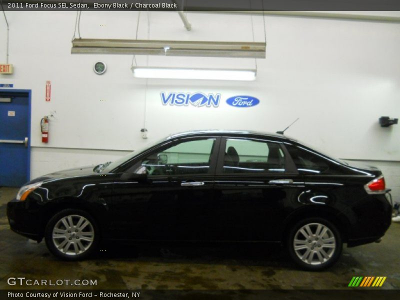 Ebony Black / Charcoal Black 2011 Ford Focus SEL Sedan