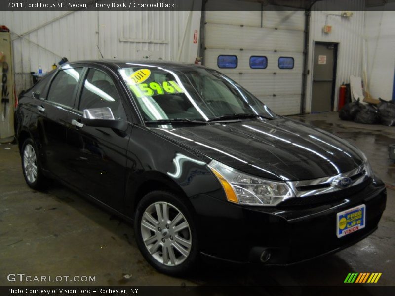Ebony Black / Charcoal Black 2011 Ford Focus SEL Sedan