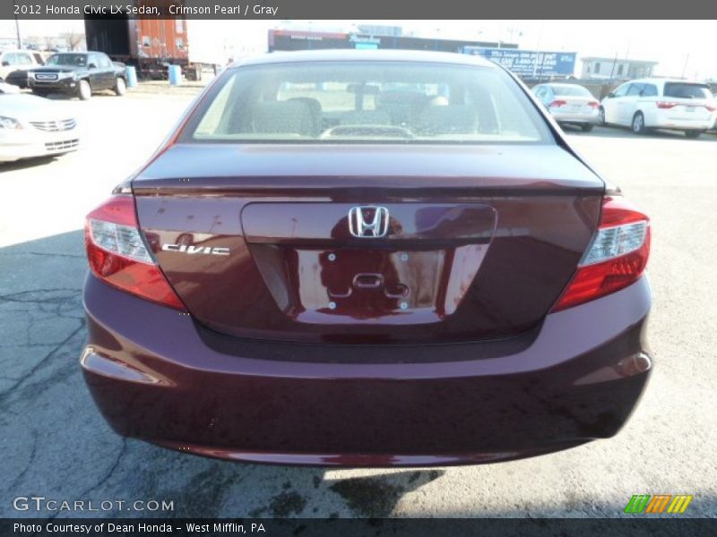 Crimson Pearl / Gray 2012 Honda Civic LX Sedan