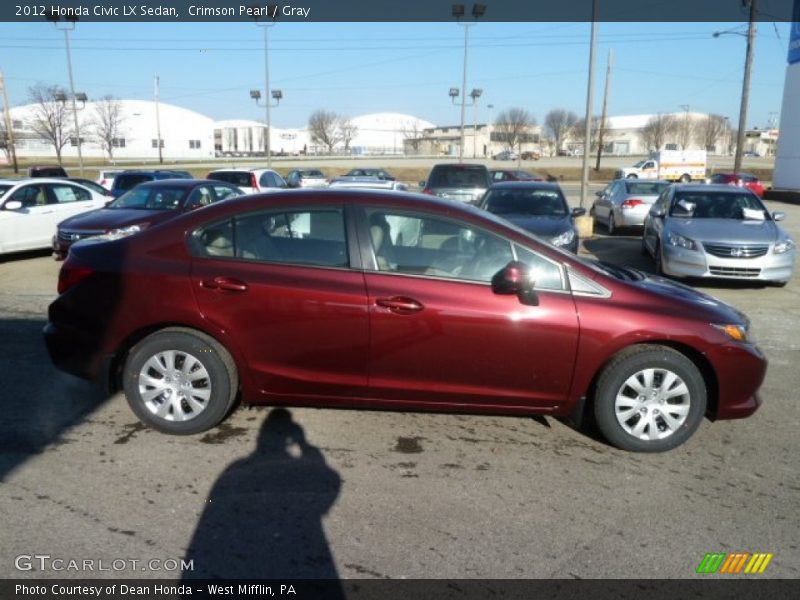 Crimson Pearl / Gray 2012 Honda Civic LX Sedan