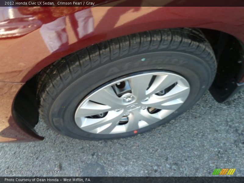 Crimson Pearl / Gray 2012 Honda Civic LX Sedan