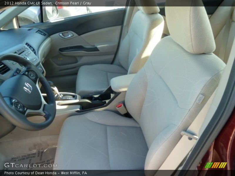 Crimson Pearl / Gray 2012 Honda Civic LX Sedan
