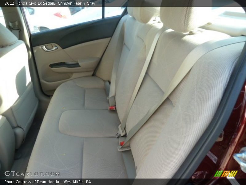 Crimson Pearl / Gray 2012 Honda Civic LX Sedan