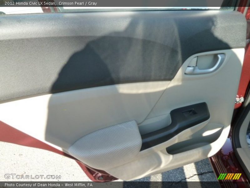 Crimson Pearl / Gray 2012 Honda Civic LX Sedan