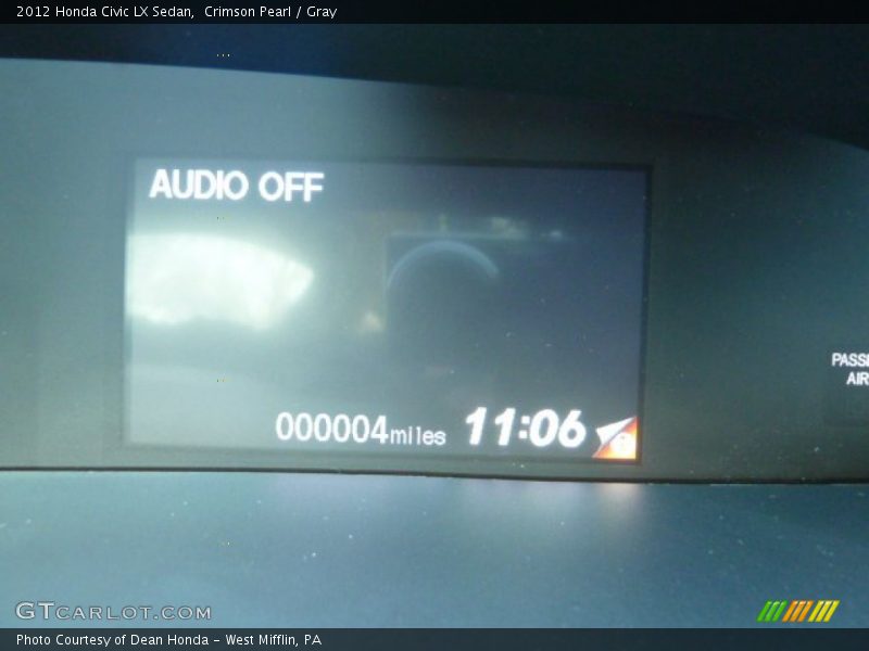 Crimson Pearl / Gray 2012 Honda Civic LX Sedan