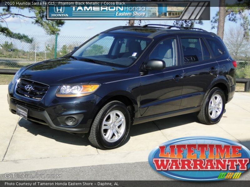 Phantom Black Metallic / Cocoa Black 2010 Hyundai Santa Fe GLS