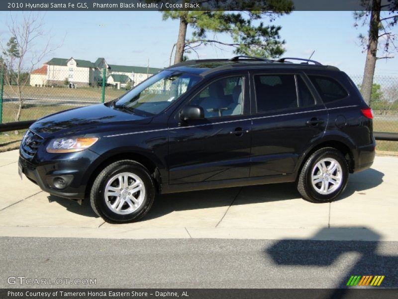 Phantom Black Metallic / Cocoa Black 2010 Hyundai Santa Fe GLS