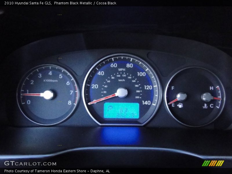 Phantom Black Metallic / Cocoa Black 2010 Hyundai Santa Fe GLS