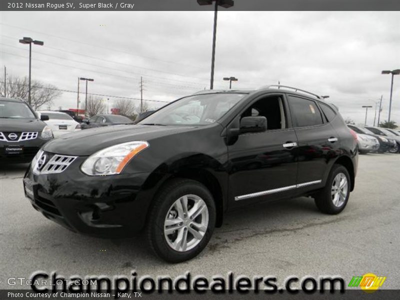 Super Black / Gray 2012 Nissan Rogue SV