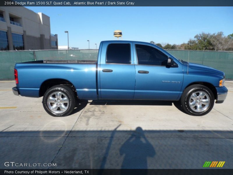 Atlantic Blue Pearl / Dark Slate Gray 2004 Dodge Ram 1500 SLT Quad Cab
