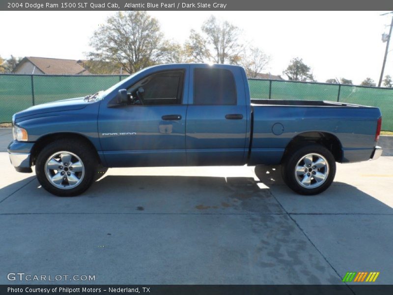 Atlantic Blue Pearl / Dark Slate Gray 2004 Dodge Ram 1500 SLT Quad Cab