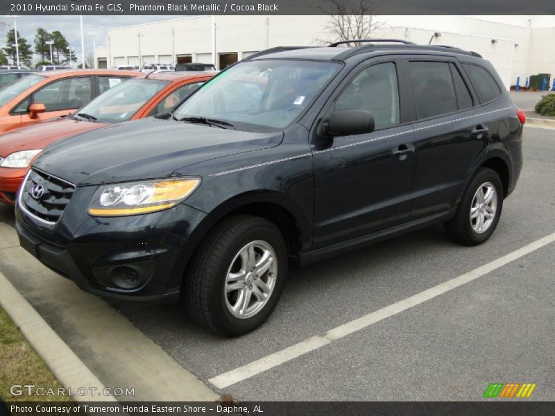 Phantom Black Metallic / Cocoa Black 2010 Hyundai Santa Fe GLS