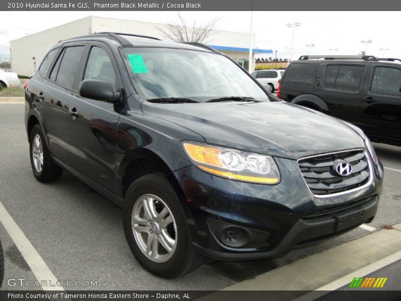 Phantom Black Metallic / Cocoa Black 2010 Hyundai Santa Fe GLS