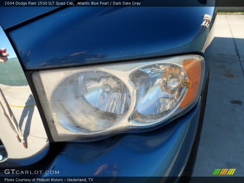 Atlantic Blue Pearl / Dark Slate Gray 2004 Dodge Ram 1500 SLT Quad Cab