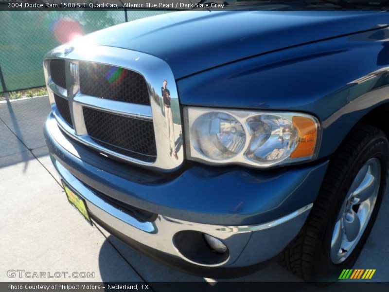 Atlantic Blue Pearl / Dark Slate Gray 2004 Dodge Ram 1500 SLT Quad Cab