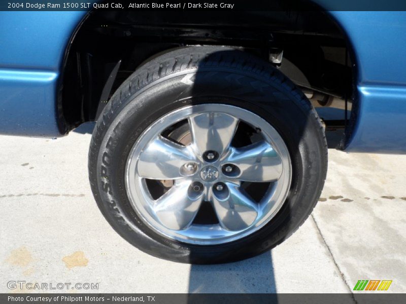 Atlantic Blue Pearl / Dark Slate Gray 2004 Dodge Ram 1500 SLT Quad Cab