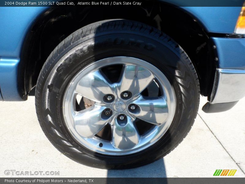 Atlantic Blue Pearl / Dark Slate Gray 2004 Dodge Ram 1500 SLT Quad Cab