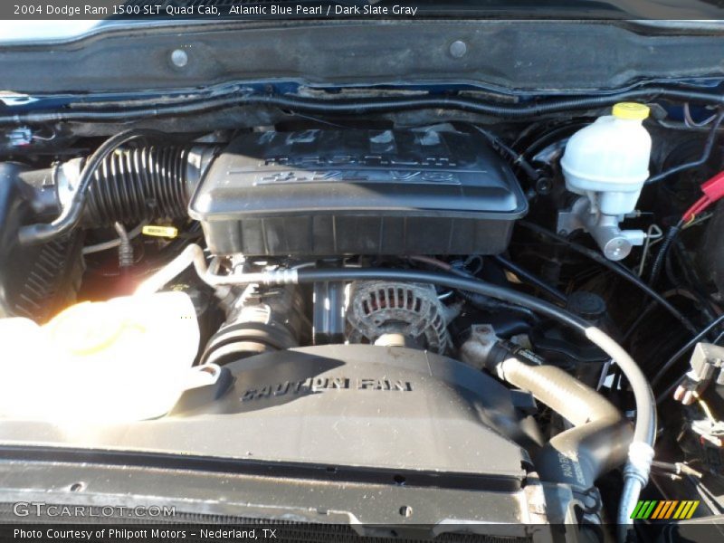 Atlantic Blue Pearl / Dark Slate Gray 2004 Dodge Ram 1500 SLT Quad Cab