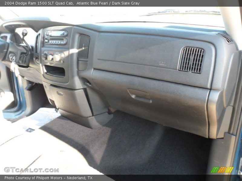 Atlantic Blue Pearl / Dark Slate Gray 2004 Dodge Ram 1500 SLT Quad Cab