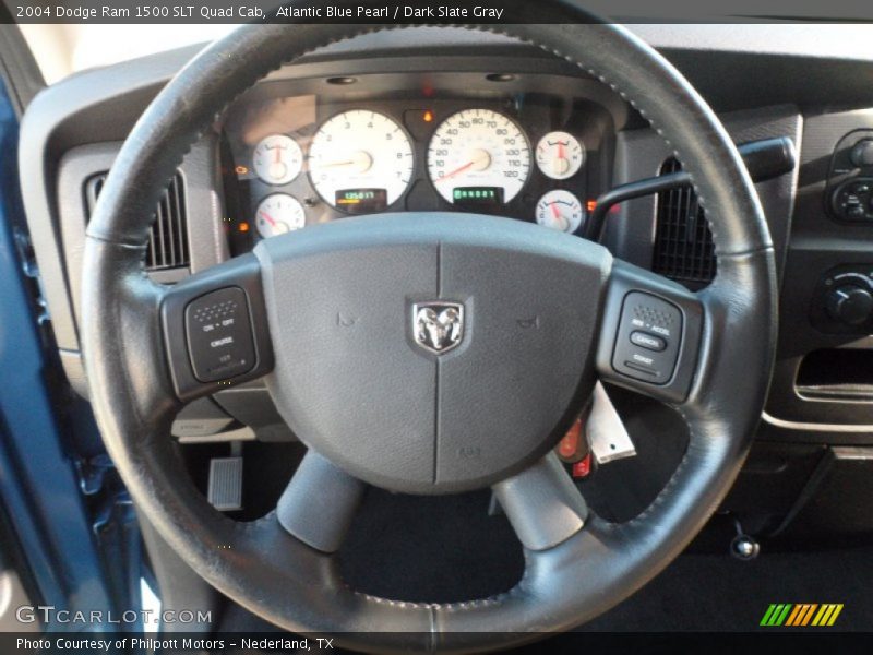 Atlantic Blue Pearl / Dark Slate Gray 2004 Dodge Ram 1500 SLT Quad Cab