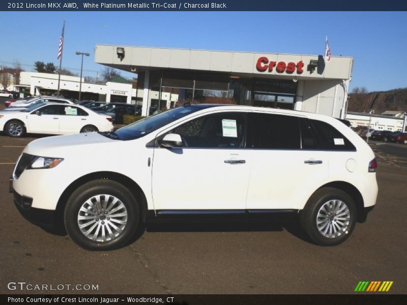 White Platinum Metallic Tri-Coat / Charcoal Black 2012 Lincoln MKX AWD