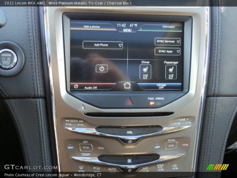 Controls of 2012 MKX AWD