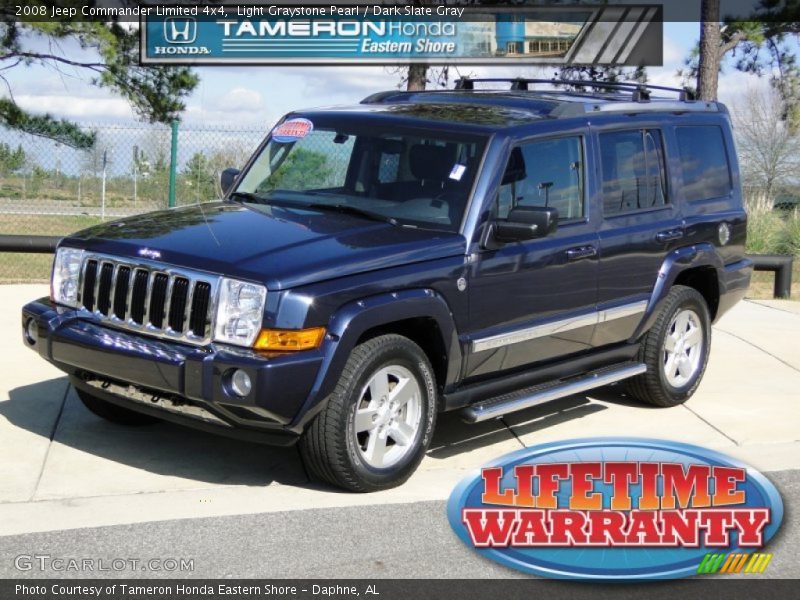 Light Graystone Pearl / Dark Slate Gray 2008 Jeep Commander Limited 4x4